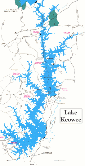 Map of Lake Keowee
